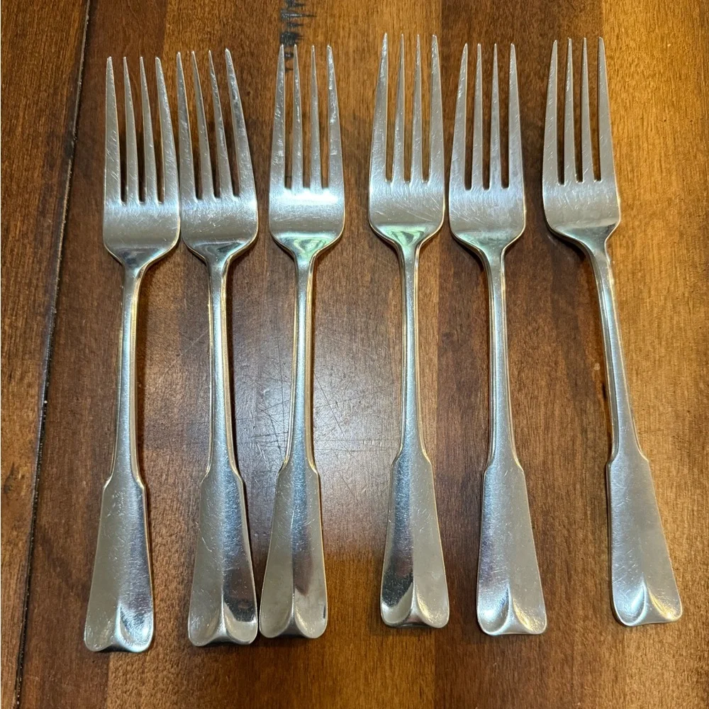 Lunt Modern Classic Stainless Flatware Glossy Dinner Forks Set Of 6